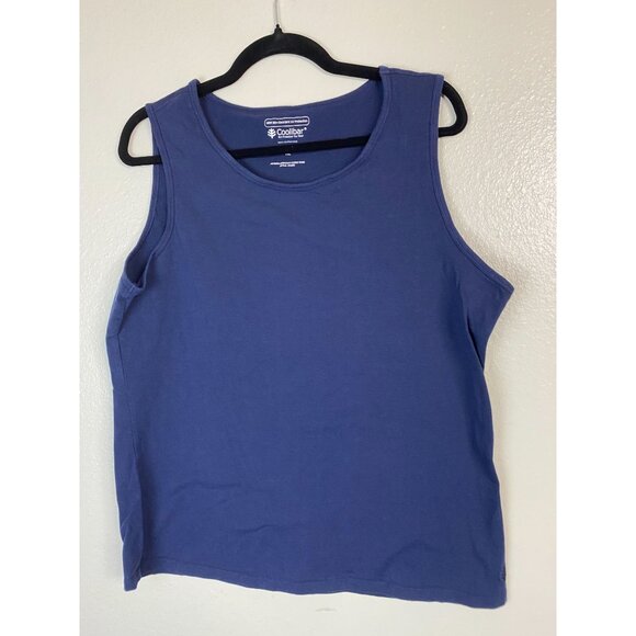 Coolibar Blue Tank Top Women XL UPF 50+ UV Sun Protection Outdoor Summer - Picture 1 of 10